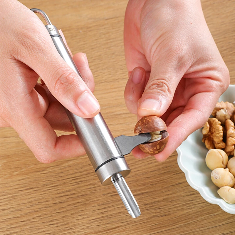 夏威夷果开壳器304不锈钢榛子开口器剥核桃碧根果家用开坚果