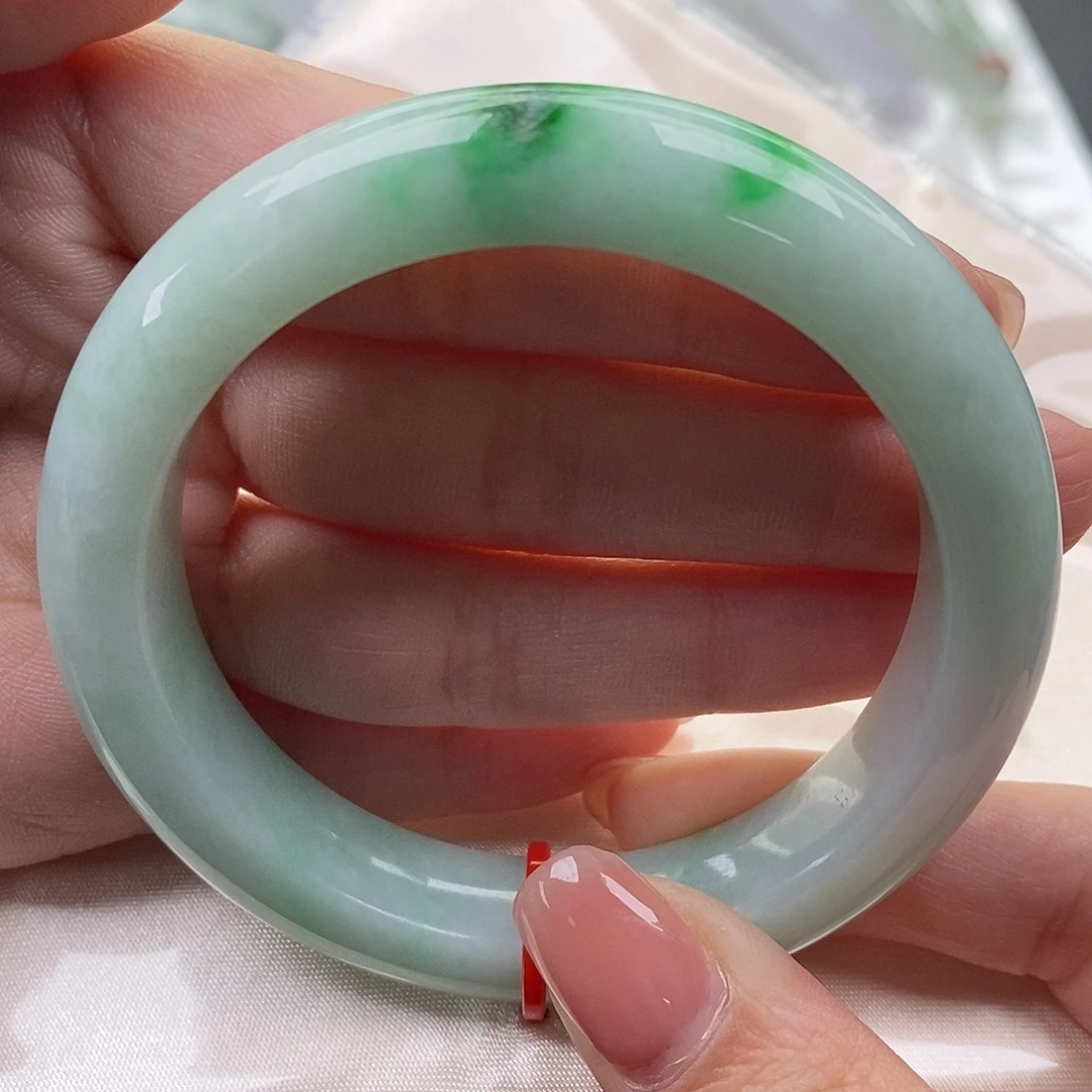 翡翠未镶嵌手镯缅甸天然A货翡翠 55