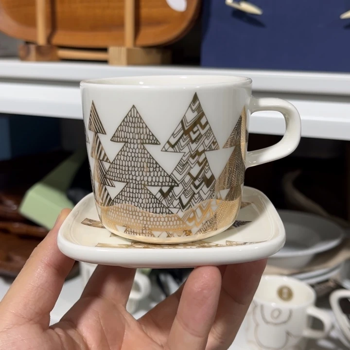 marimekko金松林200ml咖啡杯+10cm方碟