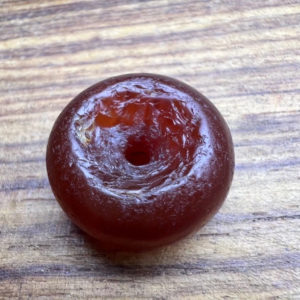 酒红玛瑙磨盘珠单珠