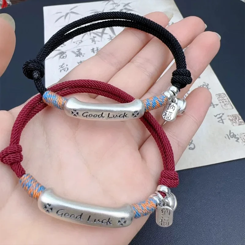 足银布艺手链 GoodLuck铃铛款弯管 纯手工 轻奢小众高级定制款