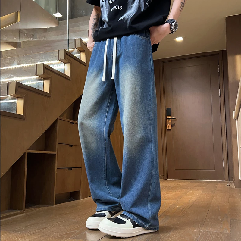 牛仔裤男春秋2025新款美式高街直筒休闲长裤宽松阔腿百搭男生裤子