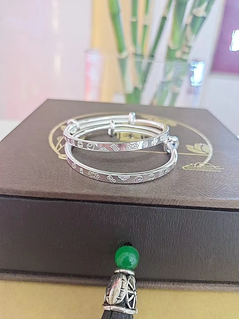 足银手镯 银999.9如意喜乐宝宝手镯