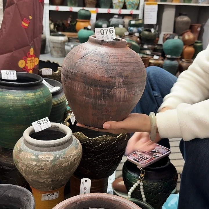 瑕疵红坛子076高度20口径8