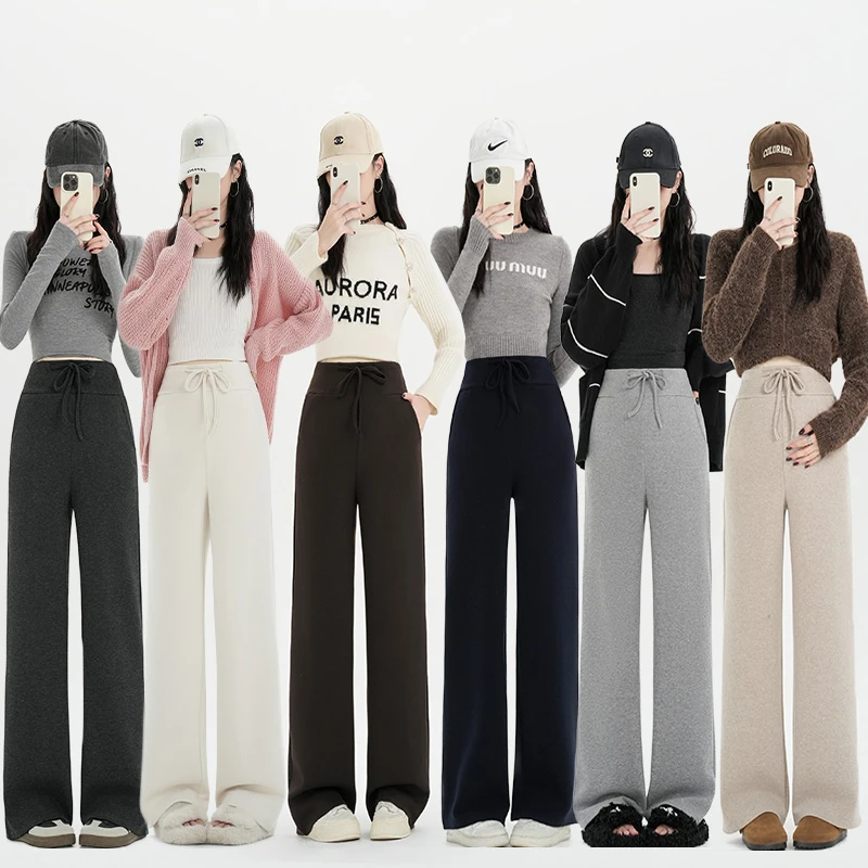 孕妇裤子针织阔腿裤春秋2025新款外穿不勒肚子孕早期无托腹裤春装