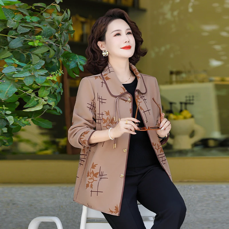 2025新款新中式中年妈妈春秋装洋气高级外套中老年女装休闲上衣