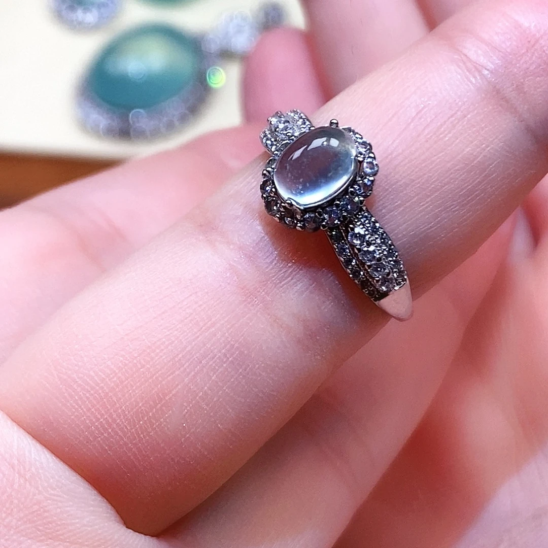 W***w蛇纹石玉银S925镶嵌戒指