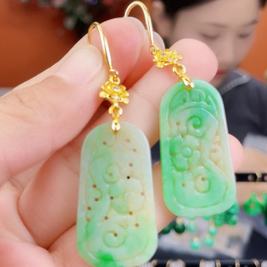 翡翠未镶嵌耳饰饰品
