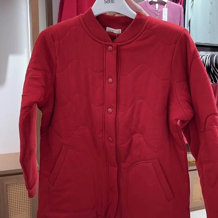 蚕丝棉袄枣红色170L