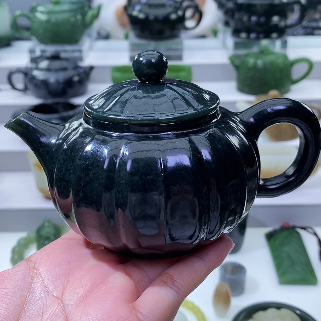 和田玉未镶嵌挂件茶壶