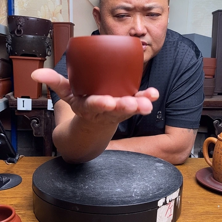 紫砂花盆货号一只小圆鼓