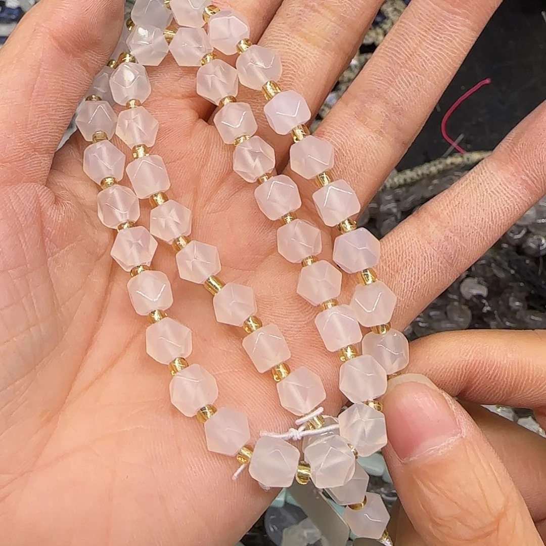 玛瑙/玉髓合金珠宝半成品荔枝冻6mm一条