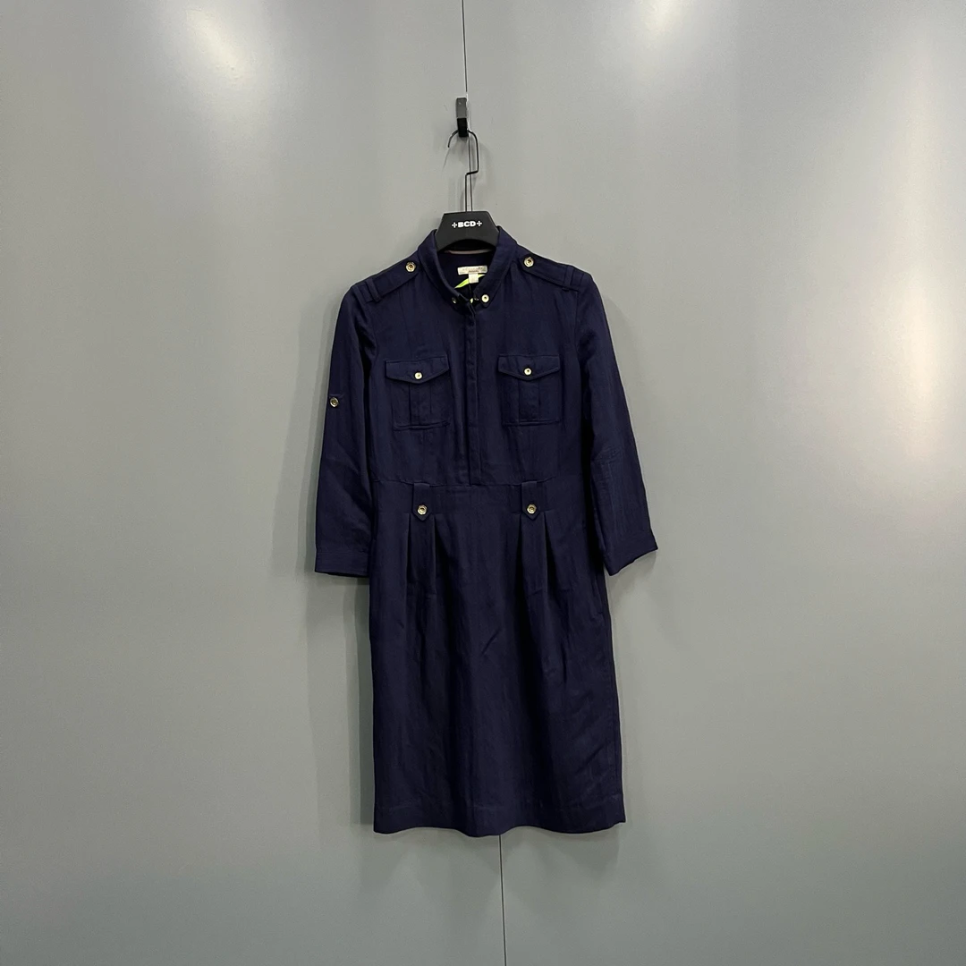 95新 BURBERRY/博柏利 zz46 蓝色长袖连衣裙 40码/95新/608293