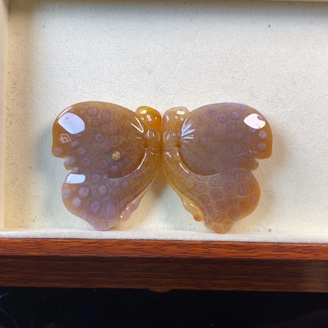 硅化珊瑚（珊瑚玉）未镶嵌颈饰一对800