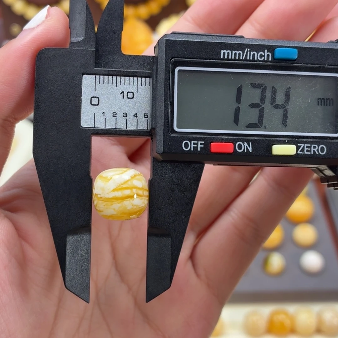 琥珀未镶嵌裸石俄料虎皮纹老型13mm