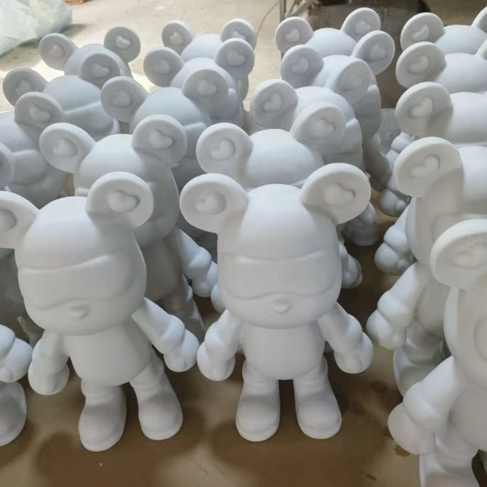 厂家批发爱心熊树脂白胚网红同款手工存钱罐酷酷熊白胚