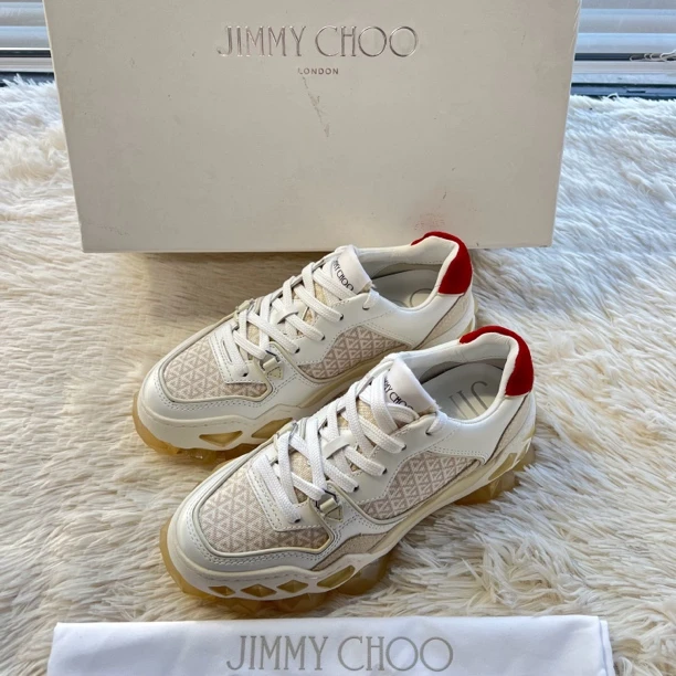 全新未使用 JIMMY CHOO/吉米周 水晶老爹鞋 34.5码 公价8K 70122