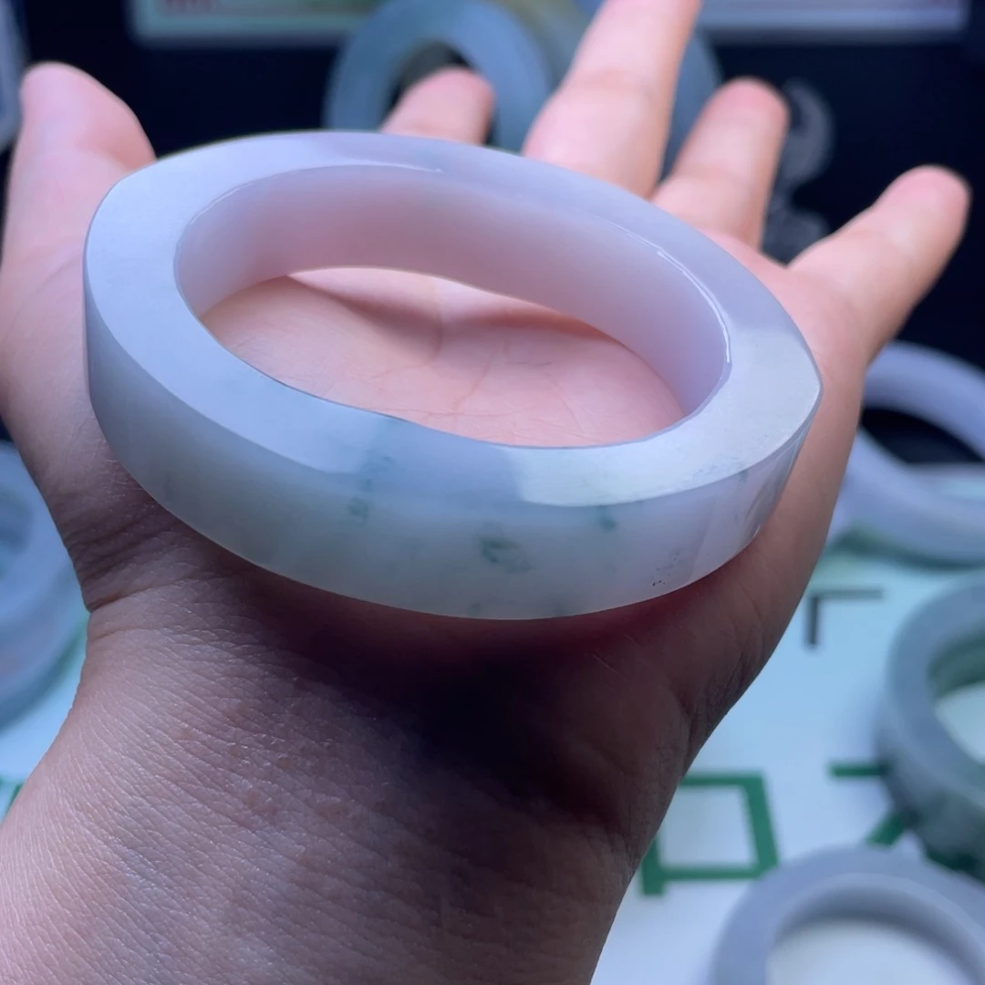 定制翡翠缅A翡翠手镯52.56未镶嵌南*?