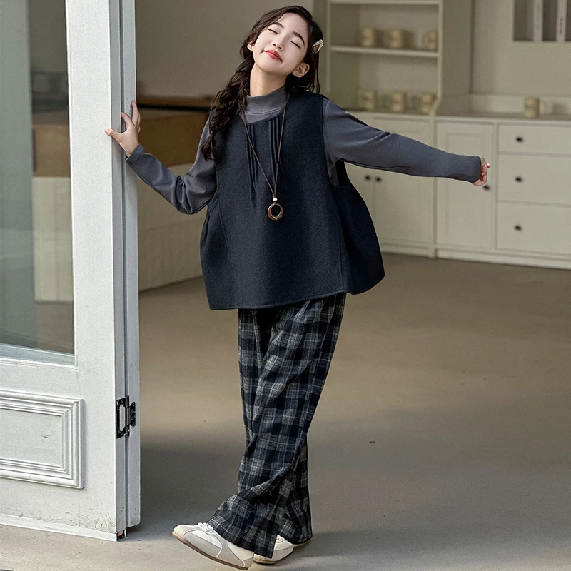 简约潮牌店铺儿童服装2025年新款衣服女童装秋装套装6-12岁高级感