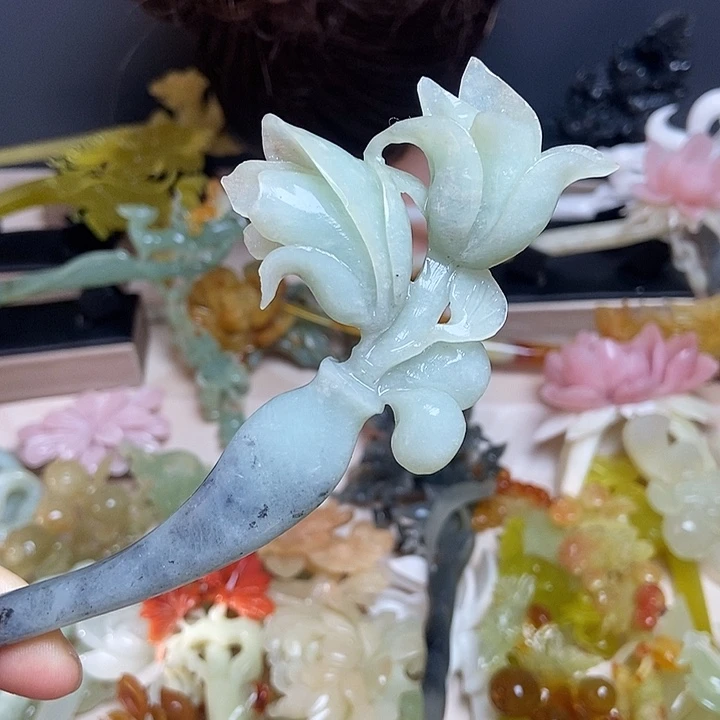 岫玉未镶嵌发簪发簪