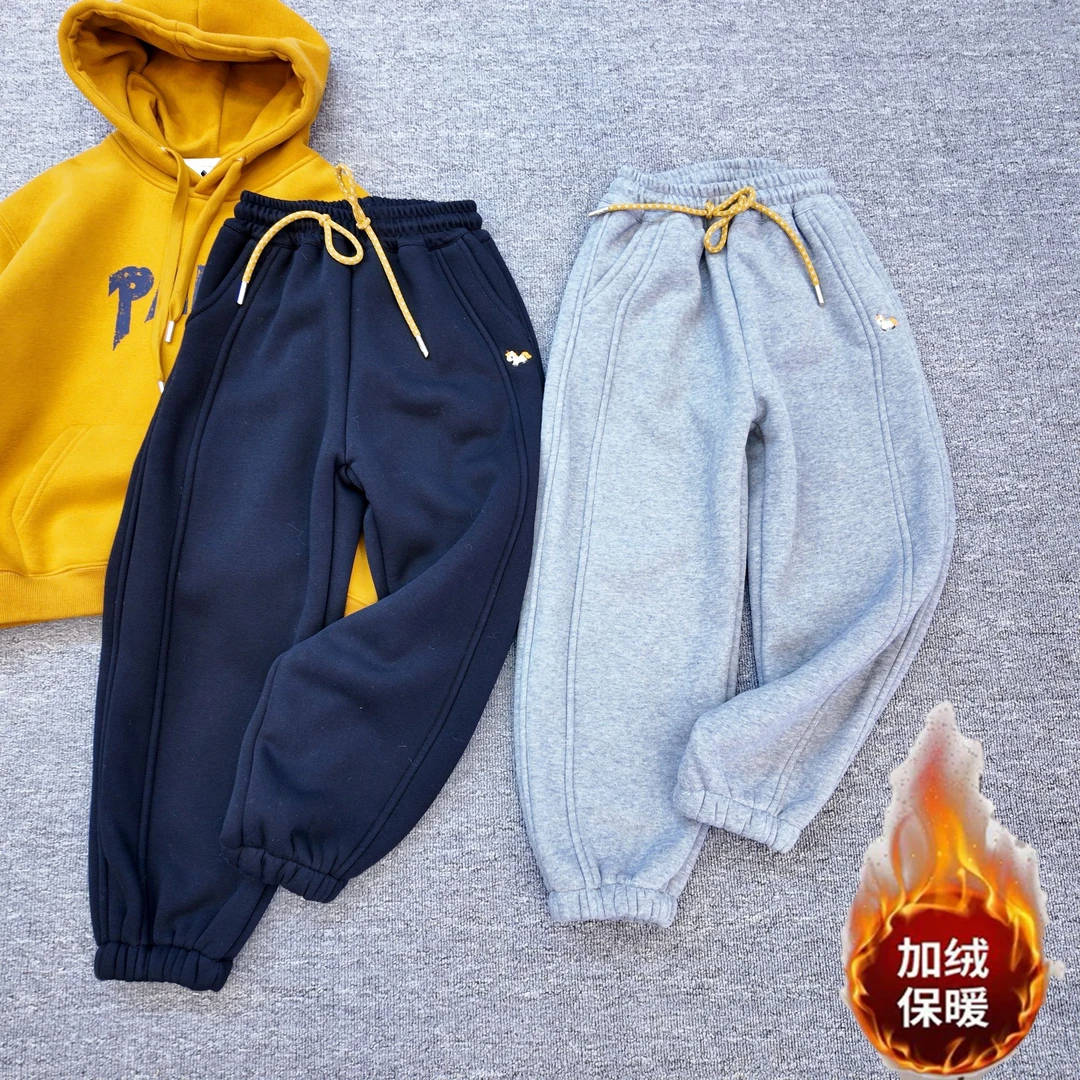 【小哥童装】男童冬款加绒长裤束脚加厚保暖休闲裤中大童裤78699