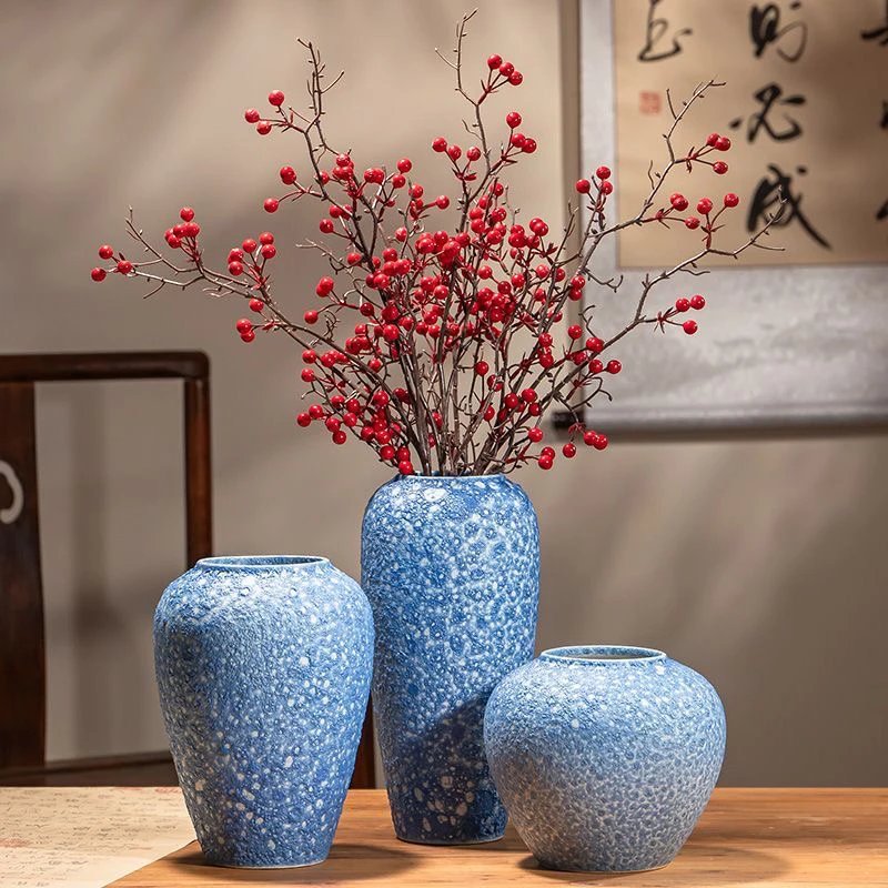 景德镇青花瓷花瓶复古中式客厅装饰陶瓷花器