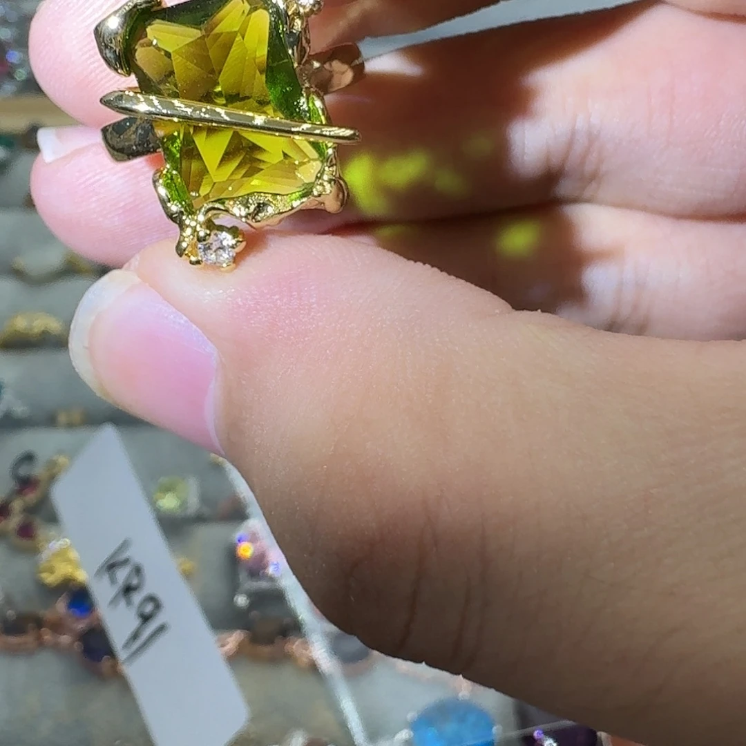 戒指银S925镶嵌水晶