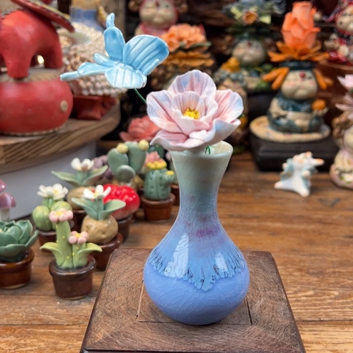 陶摆件小镇青花每日有新品