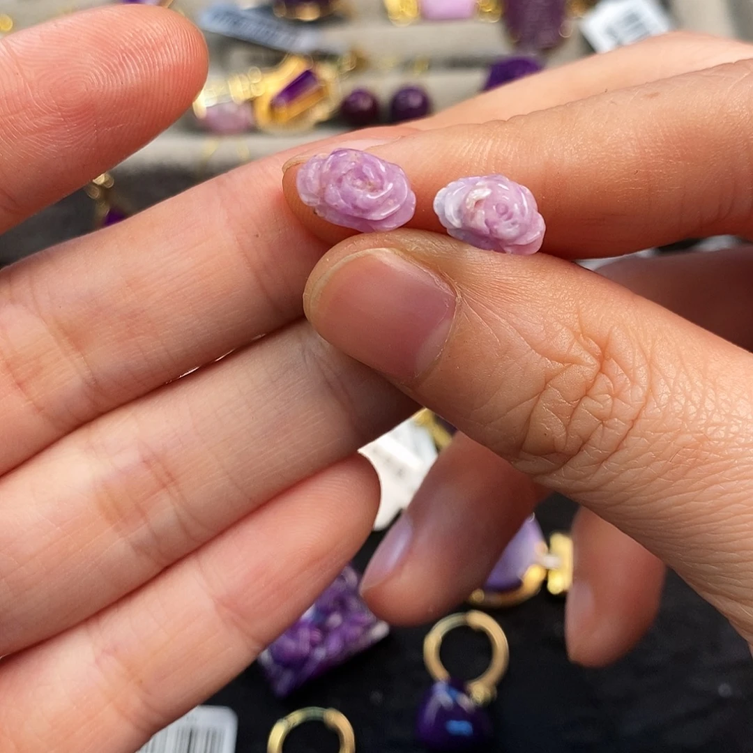 苏纪石（舒俱来）银S925镶嵌耳饰