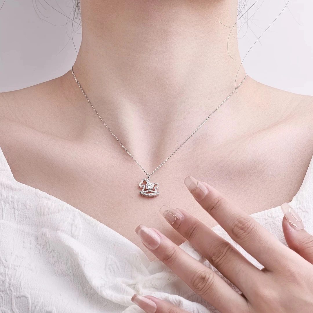 坠链均925银莫桑石 马上有财~女生轻奢小众设计高级感甜美锁骨链