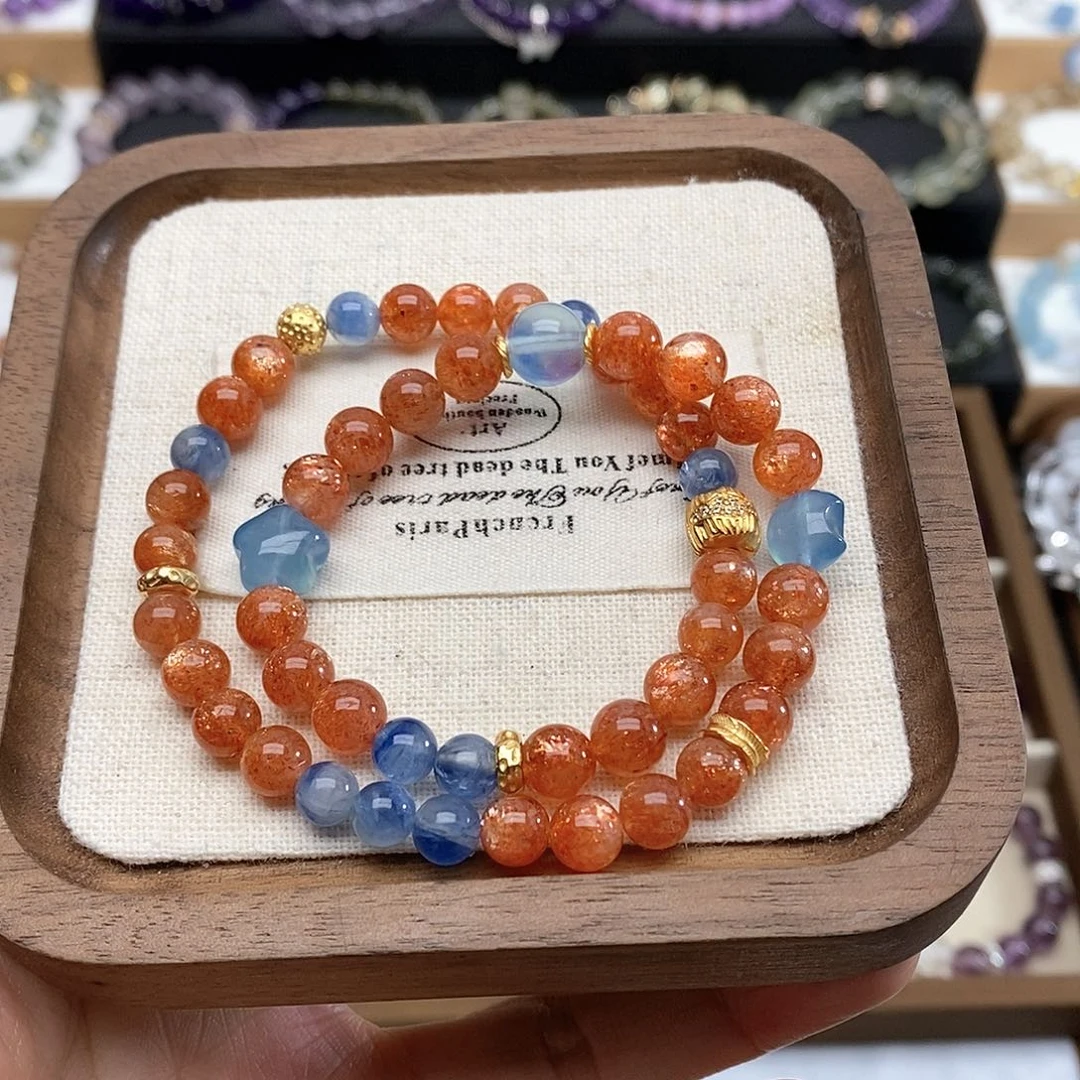 水晶手链未镶嵌咩***?金太阳手串