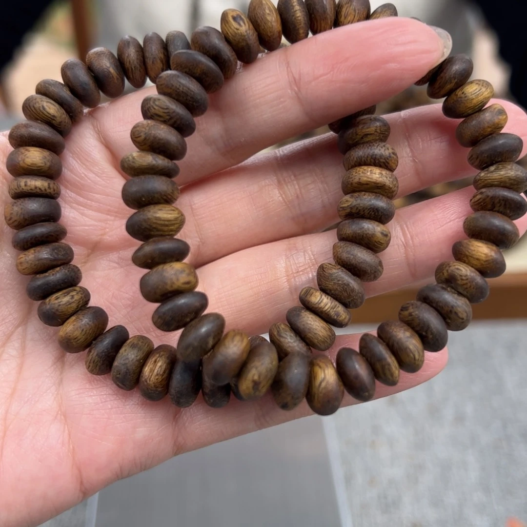 沉香手串奇楠沉香算盘珠单圈s002多样性发货一条
