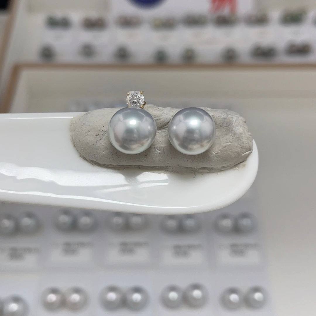未镶嵌9-10澳白对珠裸珠海水珍珠