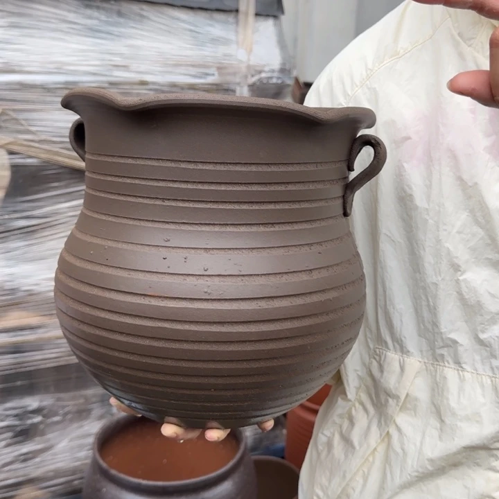 紫砂花盆口27高27宜兴紫砂