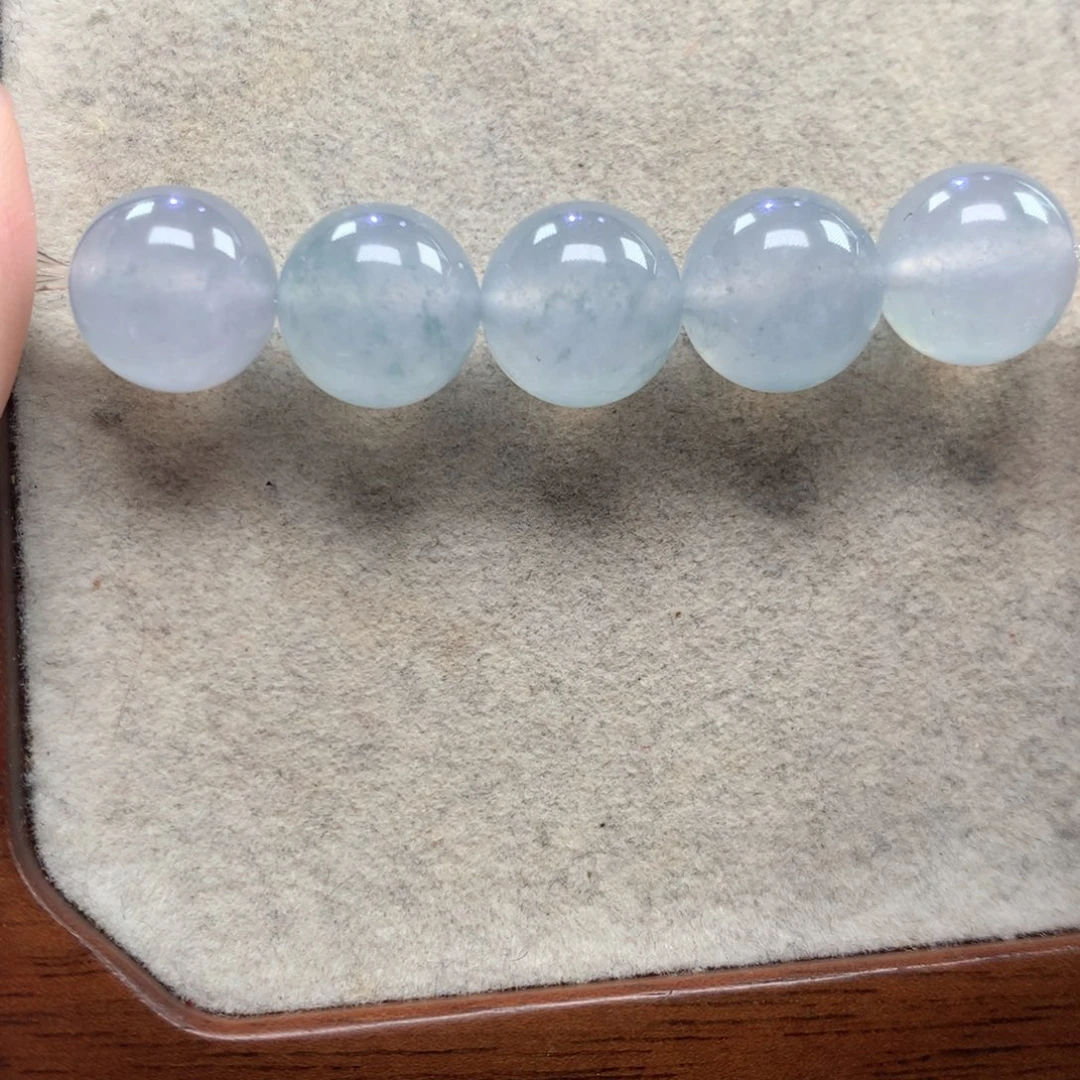 翡翠未镶嵌手链冰蓝紫12mm