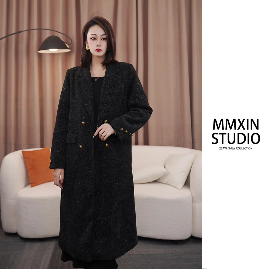 2025秋冬新品90白鸭绒长款大衣时尚洋气轻奢设计师羽绒大衣外套