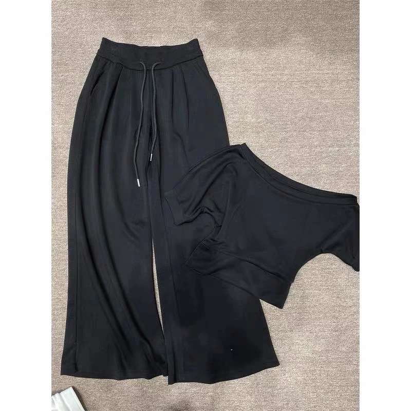 【海岛简爱】E高腰抽绳运动阔腿裤➕短款上衣套装93381