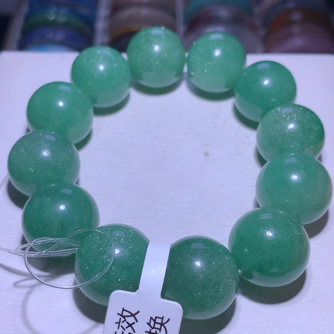手串银S925镶嵌水晶绿草莓19.3m