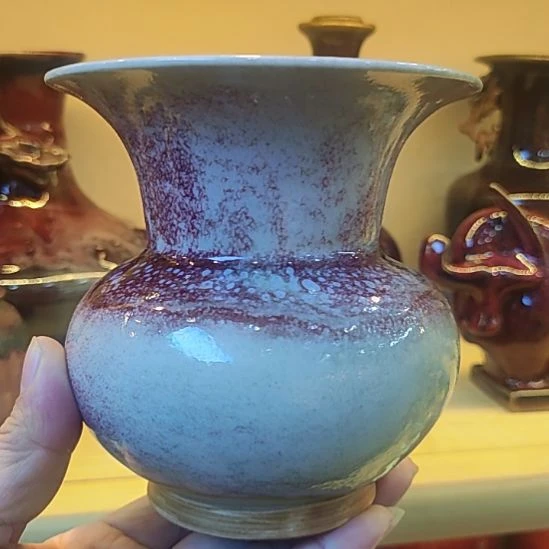 钧瓷窑变渣斗摆件