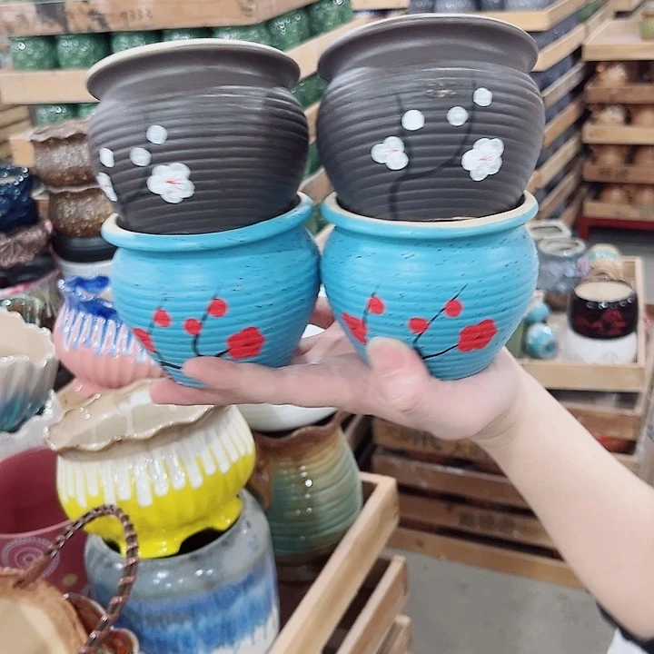 有孔.凑单10元陶瓷花盆发货！