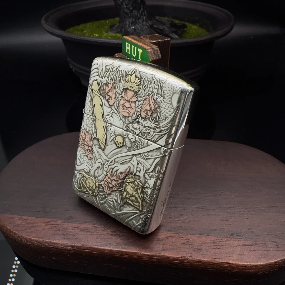 ZIPPO打火机  纯银盔甲27不动明王 煤油打火机 DYJ1