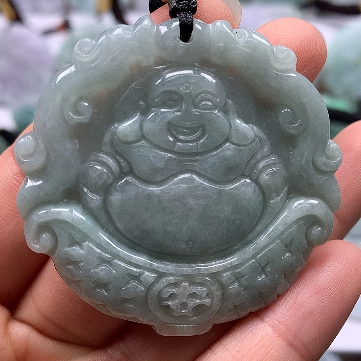 翡翠未镶嵌颈饰笑佛福利
