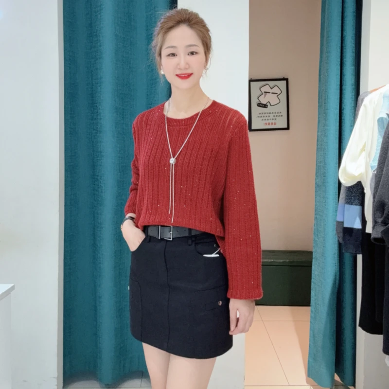 百搭羊毛针织衫套头女秋冬针织秋季针织衫套头款