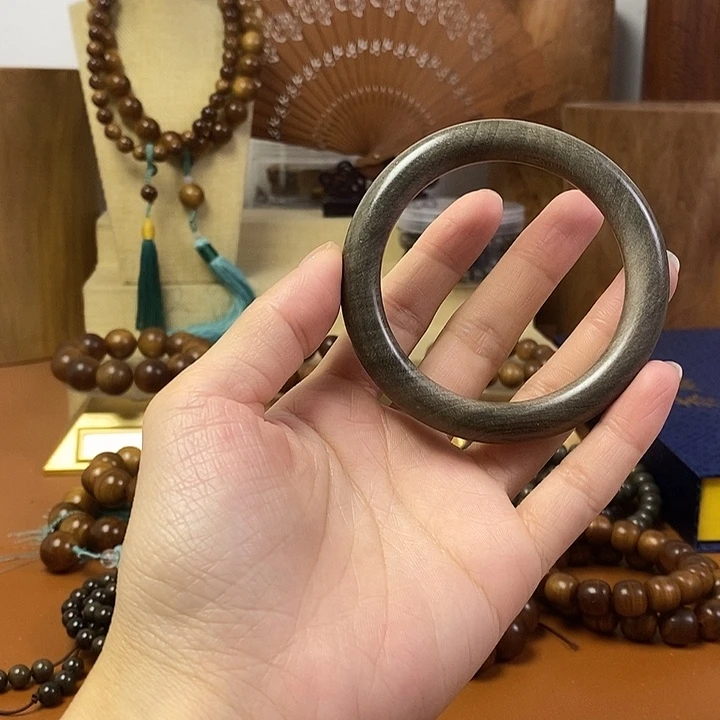 檀香木老山檀香阴沉手镯圈口59