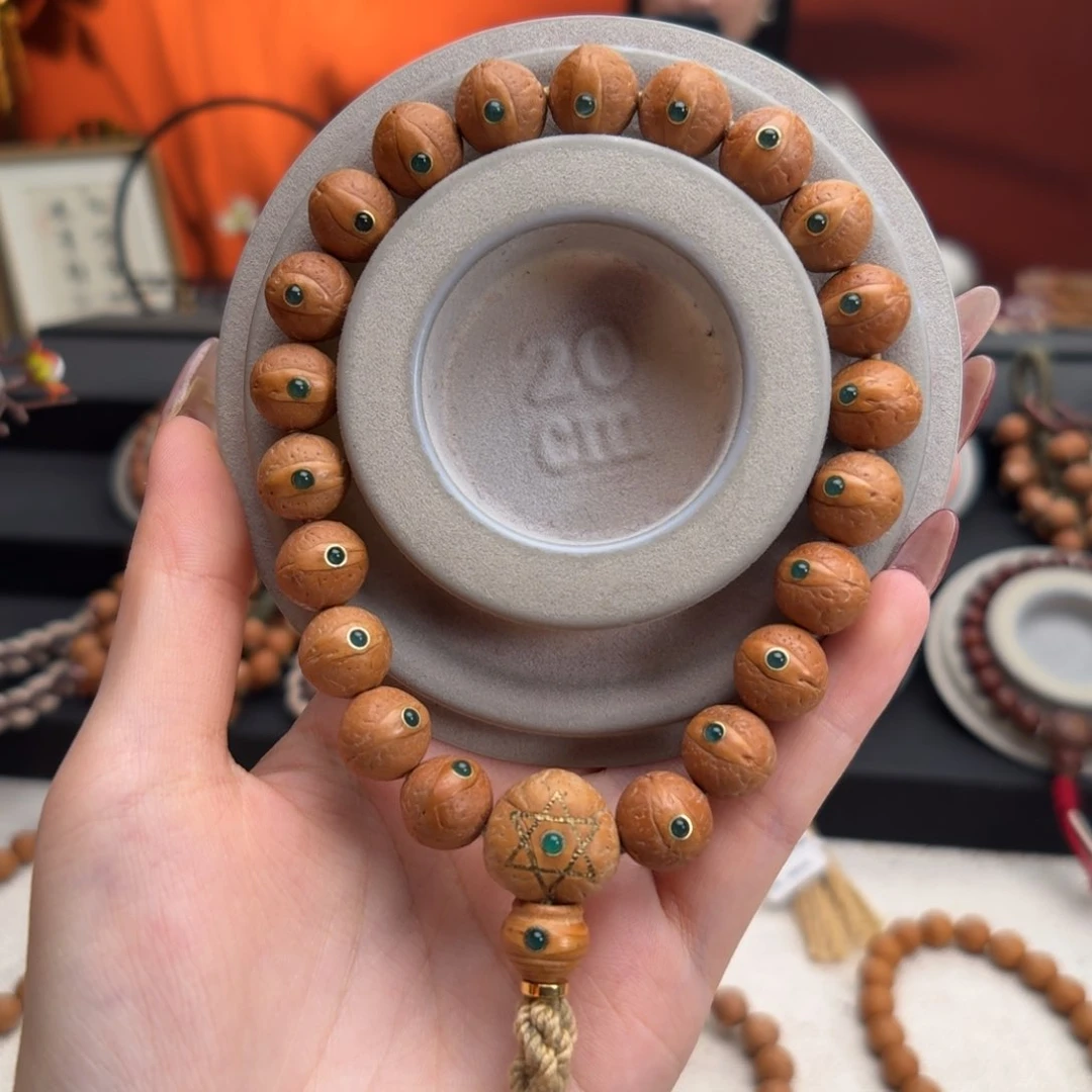 手串凤眼菩提12.5mm铁籽单圈绿玛n