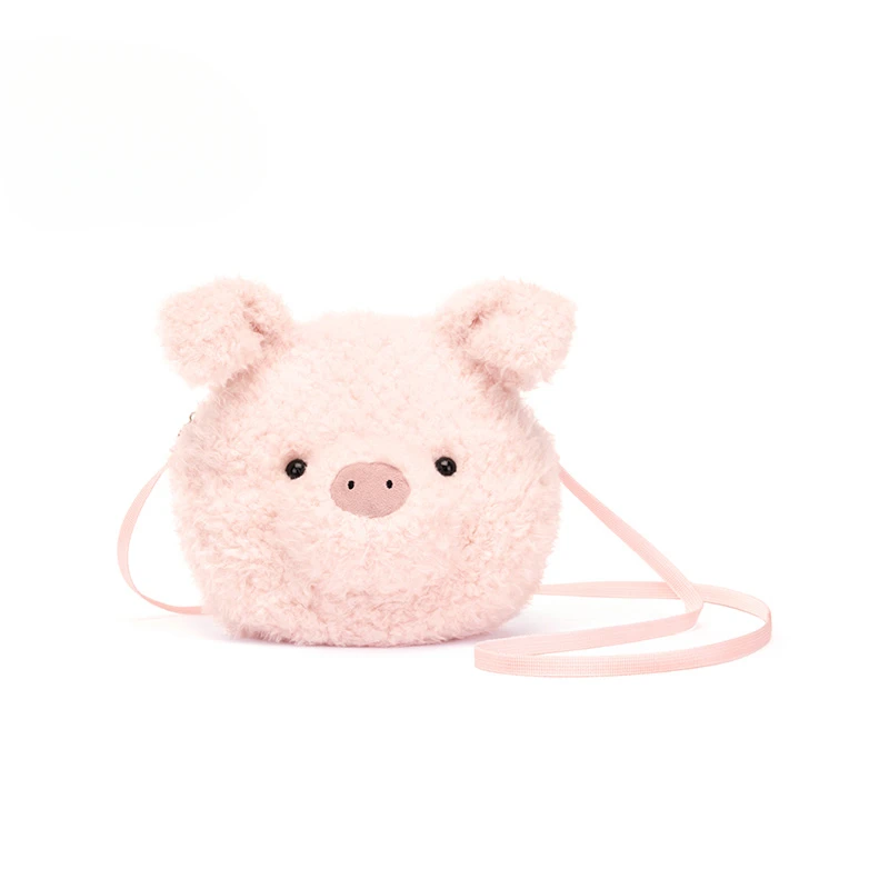 英国小猪包包可爱毛绒儿童斜挎包腰包玩具娃娃公仔