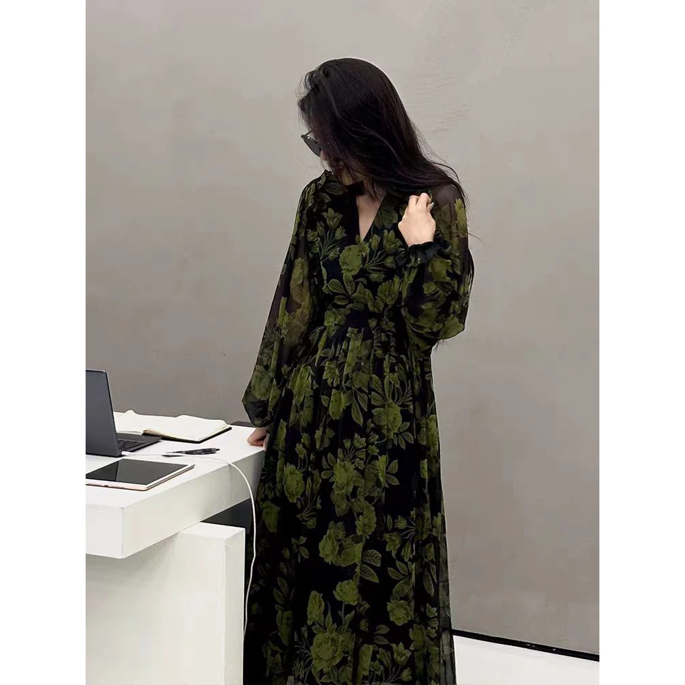 特！蕝美碎花~门店279！抗皱高级感法式茶歇复古女式连衣裙L42472
