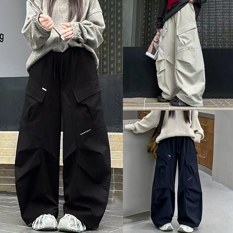 秋季爆款女童工装裤2025时尚百搭休闲宽松阔腿裤中大童初中生长裤