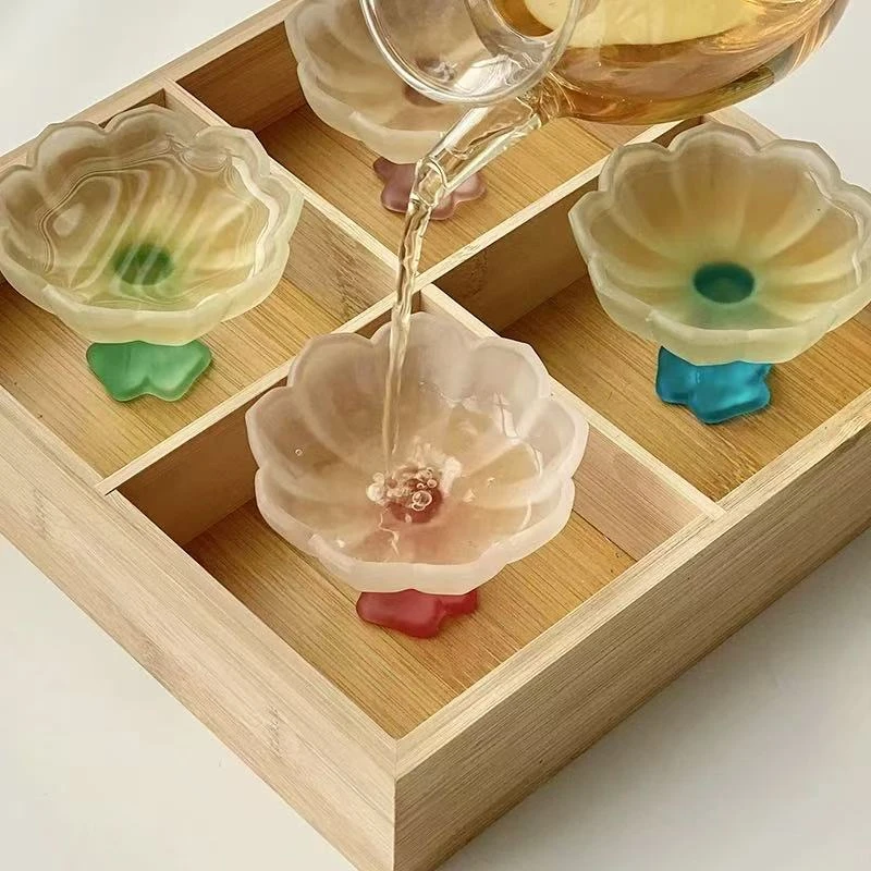 琉璃莲花杯红绿家用