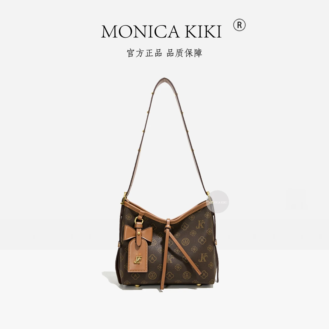 MONICA KIKI莫妮卡奇奇高级感大容量通勤包欧美复古印花托特包